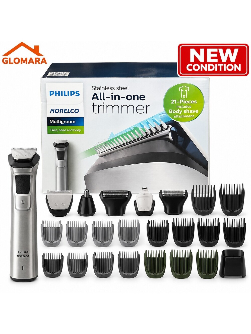 Philips Norelco Multigroom All-in-One Cordless Trimmer 21-Piece Grooming Kit